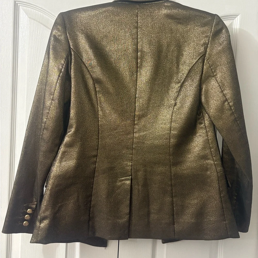 INC international Concepts metallic gold blazer size M - Picture 4 of 7